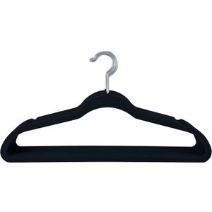 Simplify Slim Velvet Clothes Hangers | 25 Pack | Non-Slip | Shirts | Suit | Pants | Dresses | Garments | Closet Storage & Organization | Durable | Black