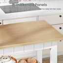 CHOEZON Kitchen Island with 3-Tier Storage and Hooks, White and Natural, 39.4 x 19.7 x 36.5 inches