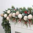 12PCS Christmas Ball Ornaments, 3.14"/80MM Boho Shatterproof Christmas Tree Hanging Ball Decorations, for Home Indoor Farmhouse Xmas Vase Bowls Filler Centerpiece Rustic Decor