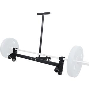 Deadlift Jack Barbell Stand with Wheels 900lb Capacity Convenient to Replace Weight Plates for Deadlift Weightlifting Training,CrossFit & Home Gym (Black)