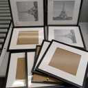 upsimples 12x12 Picture Frame Set of 10, Display Pictures 8x8 with Mat or 12x12 Without, Multi Photo Frames Collage for Wall or Tabletop Display, Black