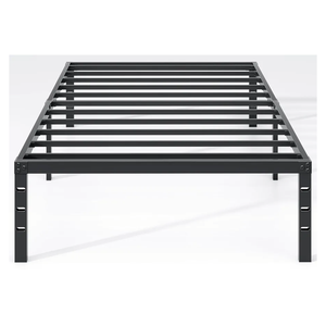 Metal Bed Frame,Twin Size Bed Frame with Storage Space,Heavy Duty Sturdy Mattress Foundation,Easy Assembly,No Box Spring Needed, Black,14 Inch,Twin