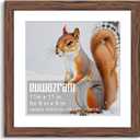 Rustic Walnut 11x11 Frame - Single Frame, 11 x 11 Poster Frame with Mat for 9x9, Picture Frames for Artwork, Puzzles, Photos and Movie Posters