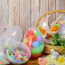 Funtery 4 Pcs Jumbo Easter Eggs 10 Inch Plastic Giant Easter Eggs with Handles, Clear Large Baskets Fillable Big Bunny Egg Shaped Baskets Containers Decoration (Transparent)