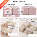 tianzong Upgraded Compression Packing Cubes 2-Pack - 2-Way Full Open, Double Zipper, Space Saving Organizers for Travel (Pink, Medium)