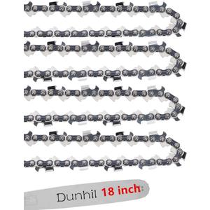 Dunhil 4 Pack 18 Inch Chainsaw Chains 3/8 050 62 Drive Links for Craftsman Poulan 571037 91PX62CQ 051338 AC1800 Compatible with Ryobi, Kobalt, Echo and more S62