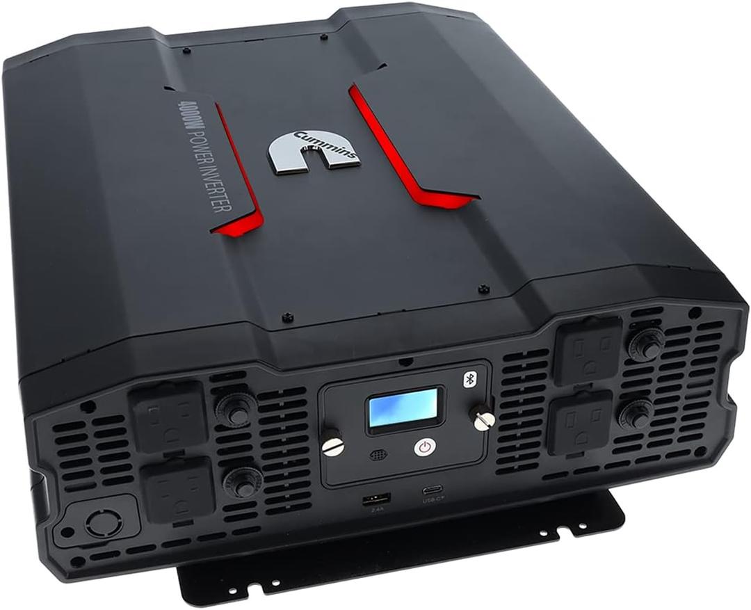 Cummins 4000 Watts Inverter Modified Sine Wave Truck Inverter 12 Volts to 110 Volts Four AC Outlets Two USB Ports (Plus Cable Kit)- CMN4000W - Inverters for Vehicles, Van Life, Camping 