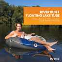 INTEX 58825EP River Run 1 Inflatable Floating Lounge: Comfortable Backrest – Built-in Cup Holders – Durable Grab Handles – All Around Grab Rope – 220lb Weight Capacity, 1 Pack