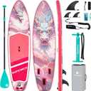 Inflatable Stand Up Paddle Board - Upgraded Glue-Free Hot Melt Technology, Long Service Life, 10'6", Anti-Slip EVA Deck, Full SUP Accessories, Included for Adults Youth All Skill Levels