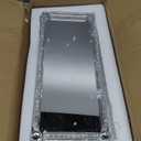 Crystal Glass Serving Tray, Crushed Diamond Filled Modern Glass Mirror Jewelry Trinket Tray, 13.7" x 5.9" Rectangular Makeup Perfume Tray for Bedroom Dresser, Home Decor, Banquet,Party(Silver)