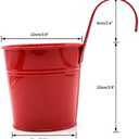 KINGLAKE Flower Pots,10 Pcs Metal Iron Hanging Flower Plant Pots Balcony Garden Plant Planter Baskets Fence Bucket Pot 4'' Flower Holders with Detachable Hook