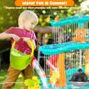 Handwell Toddler Water Table, Auto Water-Absorbing 3-Tier Kids Water and Sand Activity Table with Umbrella & 20PCS Water Toy Accessories, Outdoor Water Play Toys Sensory Playset Summer Gift for Age 3+
