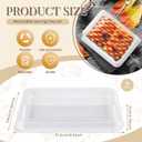 Tessco 12 Pcs Plastic Serving Trays with Lids Disposable Catering Trays 12.4 x 9.45 x 2.76 Inch Reusable Plastic Party Platters Charcuterie Board Box with Lids for Cookie Sandwich Christmas(White)