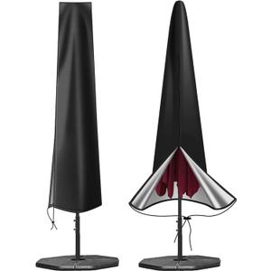 OKPOW Umbrella Cover 420D Oxford Fabric Patio Umbrella Covers Waterproof with Zip, for 9ft to 12ft Garden Outdoor Umbrella (Black)