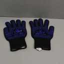 BBQ Gloves, 1472F Extreme Heat Resistant Grill Gloves, Non-Slip Food Grade Silicone Oven Mitts for Kitchen, Cooking, Barbecue, Baking, Smoker (11inch) (Black)