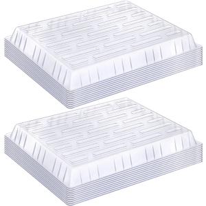 20 Pack Clear Plastic Humidity Domes for Seed Starting 13.7 x 10.5 x 1.2 Inches Transparent Grow Covers for Seed Starter Plant Trays Covers for Germination and Garden Growing