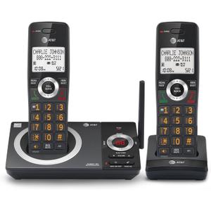 AT&T CL82219 DECT 6.0 2-Handset Cordless Phone for Home with Answering Machine, Call Blocking, Caller ID Announcer, Intercom and Long Range, Black