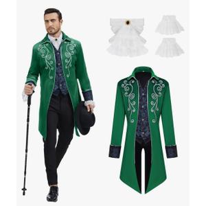 Men Medieval Steampunk Tailcoat Jacket Gothic Victorian Frock Coat Uniform Halloween Party Cosplay Gentleman Costumes Medium