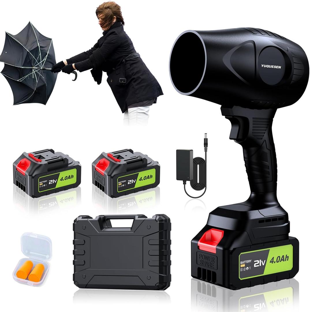 980,000 RPM Cordless Leaf Blower - 21V Electric Handheld Leaf Blower with 24.0Ah Batteries & Fast Charger - Lightweight for Patio, Lawn, Yard, Deck Cleaning - Dark