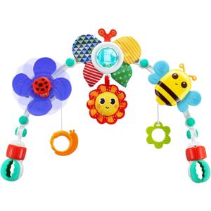 Baby Activity Arch Toy Bar for Stroller, Bassinets and Car Seat, Adjustable Crib Toys Hanging Attachment, Sensory Development Toys with Rattles (Colorful)
