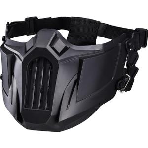 Airsoft Half Face Mask - Creative and Protective Gear for Outdoor Sports Games and CostumesHalloween Cosplay Costume (Black)