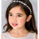 SWEETV Silver Flower Girl Headpiece for Wedding Crystal Floral Girls Headband Princess Hair Accessories for Birthday Party, First Communion