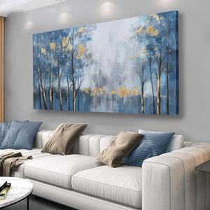 Yuaxker Tree of Life Wall Art Blue and Gold Tree Canvas Painting Wall Decor Large Aesthetic Wall Decor for Living Room Bedroom Dinning Room Home Office Artwork Decor,30x60 inch