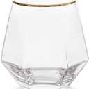 Creative Crystal Glass Hexagonal Whiskey Red Wine Glasses Household Shake Cup Stemless Camping Wine Glasses (40)