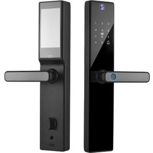 Smart Lock with Camera 4.5 Inch Screen BT Keyless Entry Door Lock TY APP/Fingerprint/Password/Card/Mechanical Key Unlocking Methods Door Lock for 40-120mm Thickness Office Home Bedroom Door