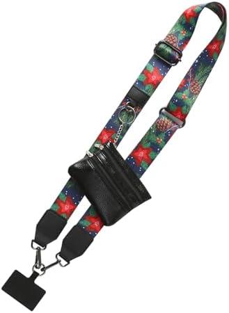 tohivh Phone Strap Clip and Go Strap for Phone with Zippered Wallet Pouch Crossbody Adjustable Anti Theft Cellphone Lanyard