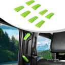 Voodonala for Jeep JL A&B Pillar Grab Handles Trim Cover for 2018-2023+ Jeep Wrangler Interior Accessories JL JLU Gladiator JT 4xe, ABS Green 8pcs