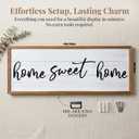 40"x15" Home Sweet Home Wood Framed Wall Decor, Rustic Farmhouse Horizontal Wall Art Sign, Large Hanging Decoration for Living Room Bedroom Entryway Couch Bed