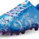 Toddler Blue And Purple Soccer Cleats With White Decor, Size 8.5 