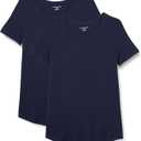 Amazon Essentials Women's Short-Sleeve Scoopneck Tunic, Pack of 2 (Navy), S