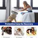 BARKLESS Inflatable Dog Cone, Soft Dog Donut Collar After Surgery, 2-in-1 Inflatable Collar with Detachable Anti-Licking Shield, Patented Donut Cone to Stop Licking Wounds (M (Neck: 8"-11"), Grey)