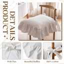 4 Pack Ruffled Chair Cushion Cover with Padded, White, Vintage, 17.7 x 17.7 inch