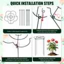 Peony Cages and Supports 8 Pack, 13" Dx24 H Grow Through Plant SupportsHeavy Duty Metal Plant Support Cage for Outdoor Flowers, Tomatoes, Hydrangeas, Cucumbers & Strawberries