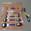 ChefAide Pack of 8 Stainless Steel Magnetic Measuring Spoons Set, Dual Sided, Stackable, Adjustable Teaspoon and Tablespoon Measure Spoon with Leveler, Kitchen Gadgets