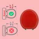 Round Toilet Seat Wood Toilet Seat Prevent Shifting with Zinc Alloy Hinges American Standard Size Toilet Seat Easy to Install also Easy to Clean (Round,Sparkling Christmas Red)