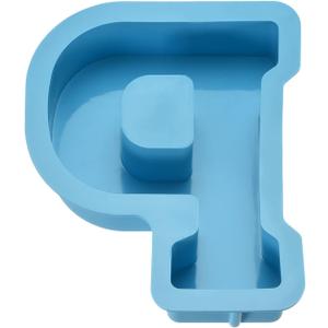 MECCANIXITY 6 Inch Giant Large 3D Alphabet Letter Mold, Silicone Resin Letter Mold for Epoxy Resin Art DIY Crafts Decoration P Blue