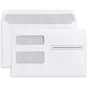 50 1099 Tax Envelopes Self-Seal Designed for printed 1099 Laser Forms - MISC - 1098-1099 R - DIV - INT, Double-Window Security For Quickbooks or Tax Software - 5 5/8 Inch x 9 Inch, 50 Envelopes