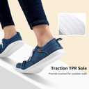 STQ Women's Slip On Machine Washable Sneakers (9, Denim Blue)