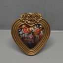 Concepts 4x4 Gold Ribbed Resin Heart Shaped Picture Frame With HD Clear Glass, Extra Durable Photo Frames -Tabletop Display (1 Pack)