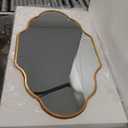 Scalloped Mirror for Bathroom - 20"x36" Gold Bathroom Mirror with Aviation Aluminum Alloy Frame & Shatter-Proof Glass for Living Room Bedroom Entryway, Brushed Gold Frame(x1)