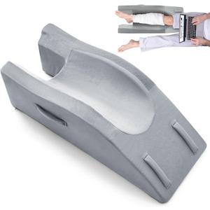 Leg Elevation Pillow for After Surgery, Injury, or Rest, Ankle Fixation Leg Pillow, Supportive Memory Foam Wedge Pillow for Legs Pain Relief with Anti-Slip Base & 3 Handles