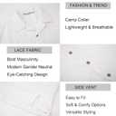 Alex Vando Mens Summer Shirts See Through Sheer Lace Casual Short Sleeve Button Down Beach Shirt (White, L)