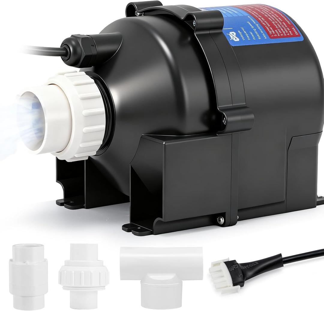 Mxmoonant SPA Air Blower, 1.5HP 220V SPA Blower Motor 1.5" Plumbing with AMP Plug for Spas, Hot Tubs