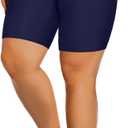 Aqua Eve Plus Size Swim Shorts Women Tummy Control Swimsuit Bottoms High Waisted Bikini Bottom, Blue, 24 Plus