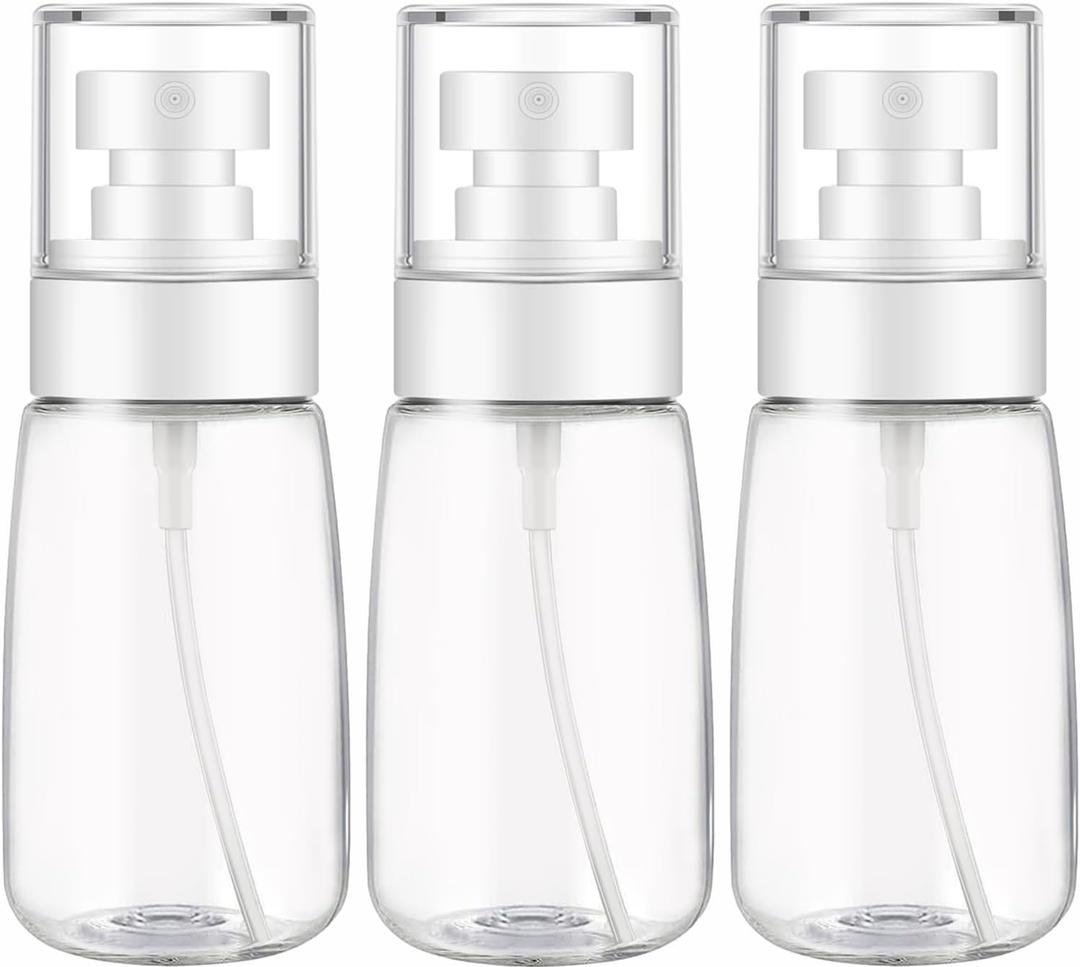 DNSEN 3 Pack Spray Bottle 2oz/60ml Empty Small Fine Mist Clear Travel Size Bottles Water Spray Bottle for Hair Face Plants