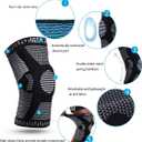 NEENCA Professional Knee Brace for Women/Men, Knee Support with Patella Pad & Side Stabilizers, Compression Knee Sleeve for Knee Joint Pain, Meniscus Tear, ACL, PCL, Runner, Workout (Black, S)